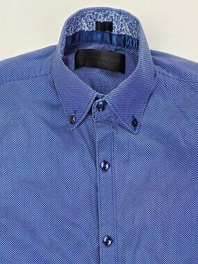 Versace 19-69 Abbigliamento Sportivo Blue White Polka Dot Small 14-14.25 32-33